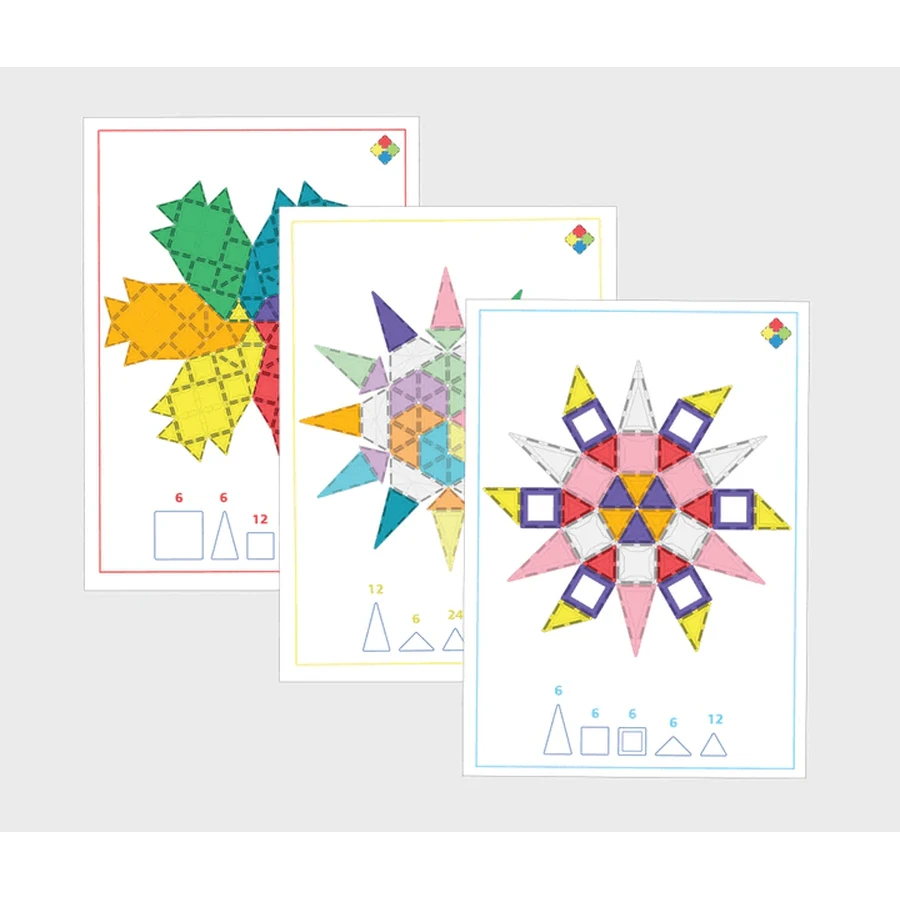 Schede mandala per set di costruzioni magnetiche