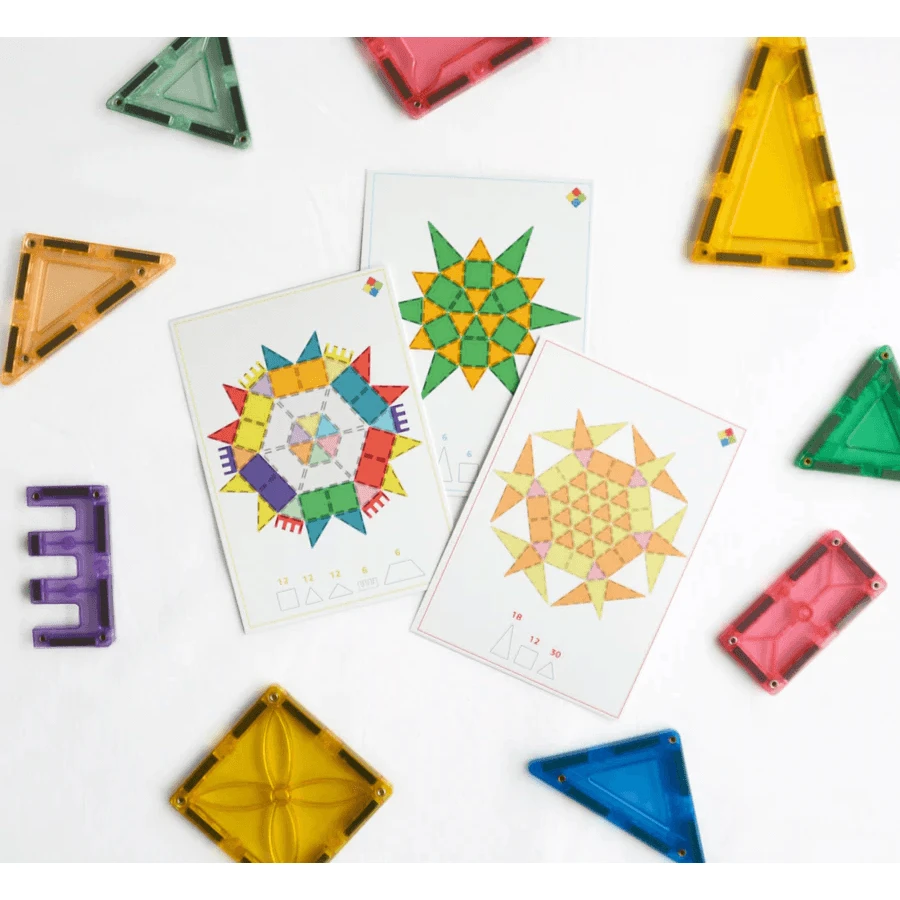 Schede mandala per set di costruzioni magnetiche