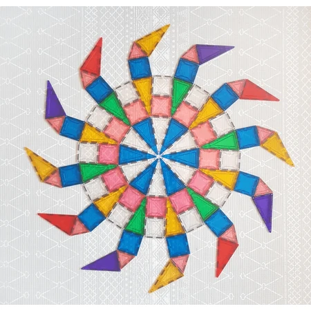 Schede mandala per set di costruzioni magnetiche