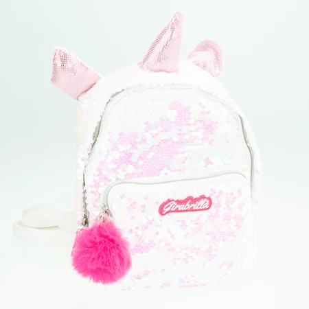 Rucsac fetiță Girabrilla – model Unicorn cu paiete reversibile, bretele reglabile și buzunar frontal
