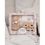 Iepuras Doudou® - Set Botosei și Jucărie de Pluș, Bej