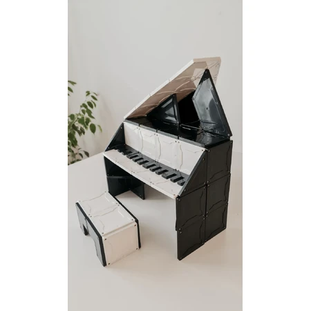 Set magnetic Magblox - 92 piese magnetice de constructie Monocrom Alb&Negru