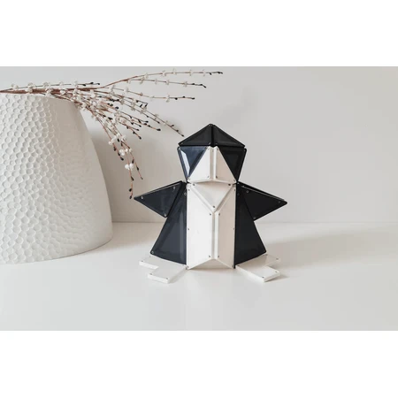 Set magnetic Magblox - 92 piese magnetice de constructie Monocrom Alb&Negru
