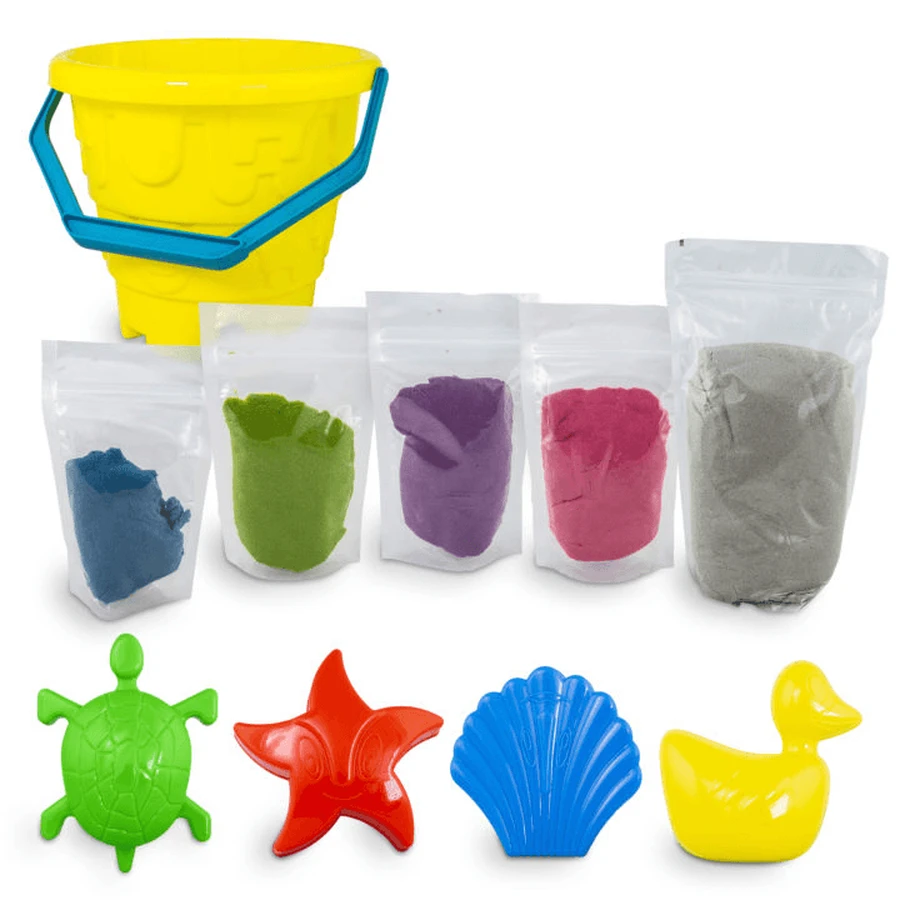 Sensory Sand Set 5 Farben mit Zubehör - Strand