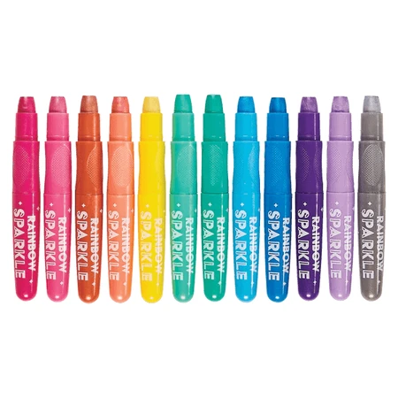 Metaliczne kredki akwarelowe Rainbow Sparkle z brokatem - zestaw 12 sztuk: ceny i cechy