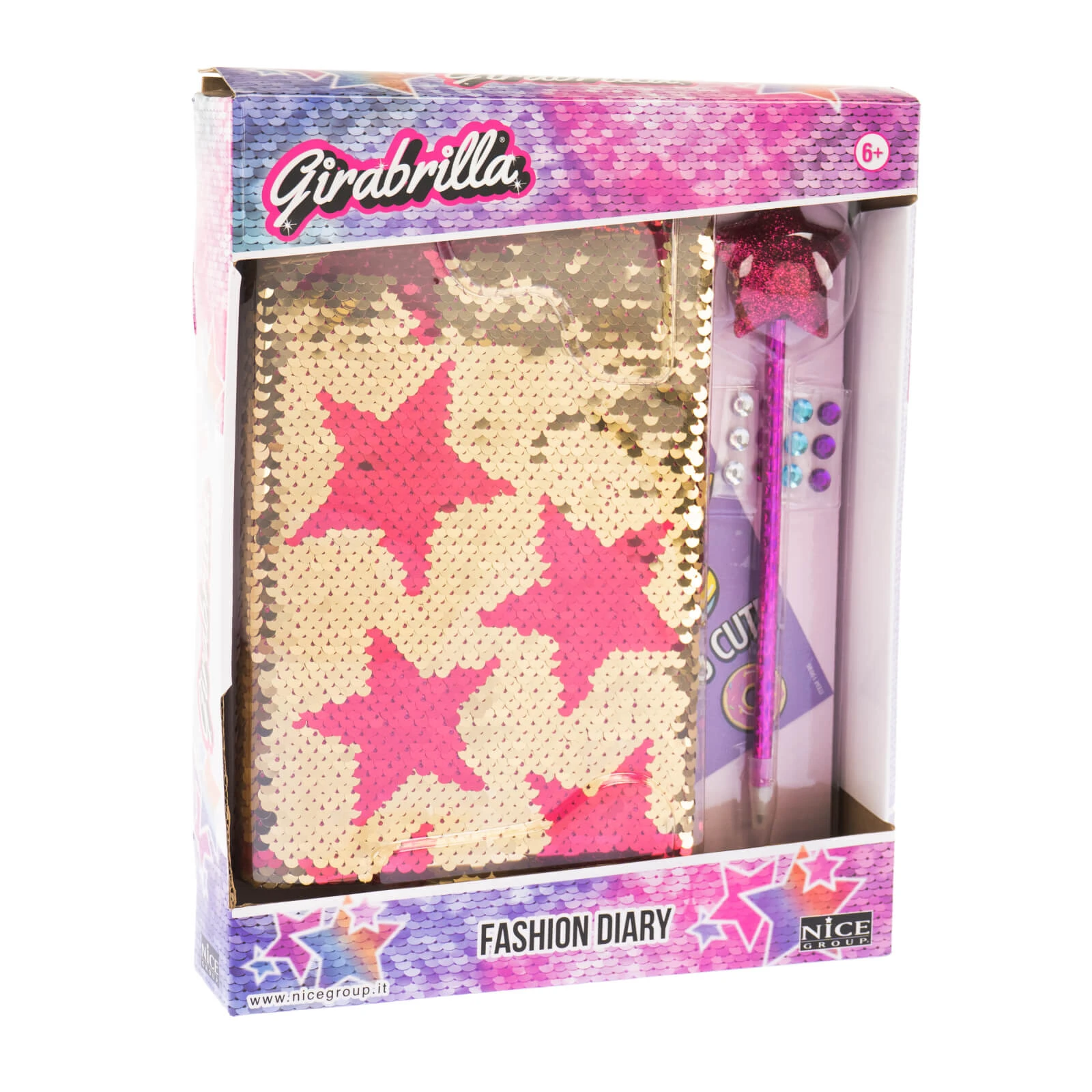 Girabrilla Fashion Diary - Wendetagebuch mit Pailletten und Stift