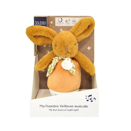 Bougie musicale lapin, 16 cm, orange