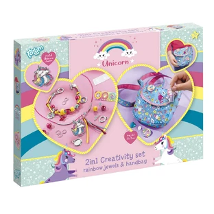 Set creativo 2 en 1 - Pulseras arco iris y bolsa unicornios