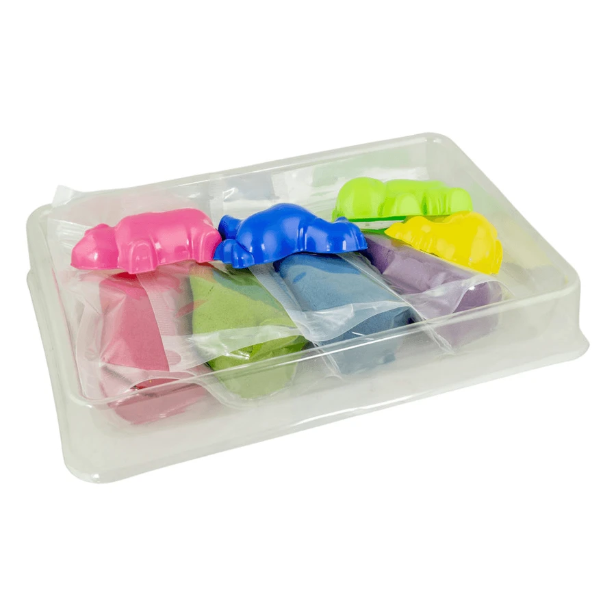 Set Nisip senzorial modelabil 4 culori cu accesorii - Ferma