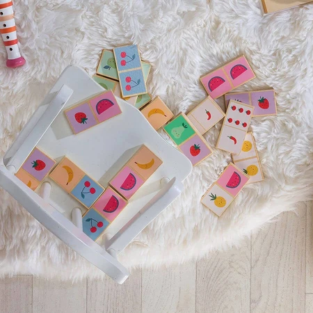 Jeu de dominos en bois réversible - Fruits et légumes - Vilac