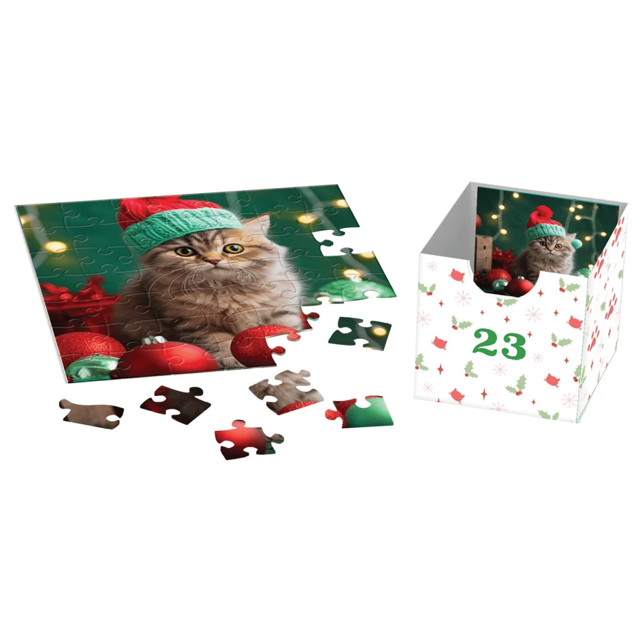 Calendario dell'Avvento Gatti, 24 puzzle, 50 pezzi
