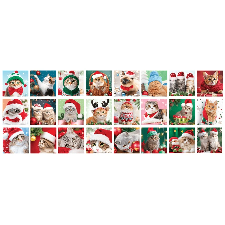 Calendario dell'Avvento Gatti, 24 puzzle, 50 pezzi
