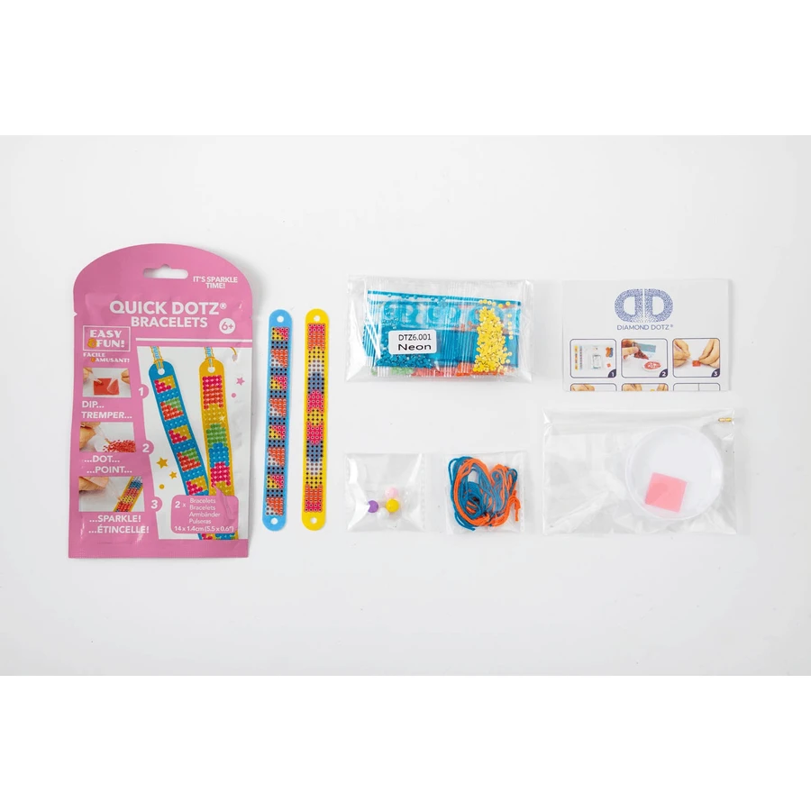 Set creativo fai da te - Braccialetti al neon, pittura a diamante