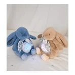 Musikkerze mit Projektion, flauschiges Häschen, 19 cm, hellbeige