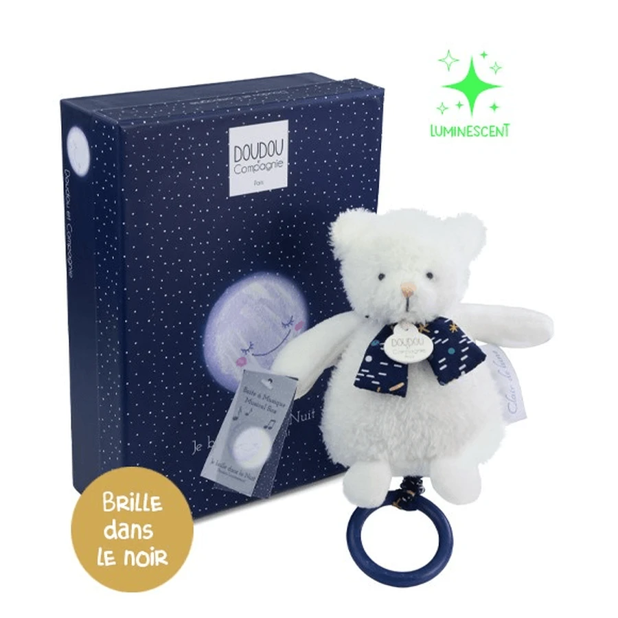 Doudou® Moonlight Moonlight Musical Teddy Bear, 17 cm