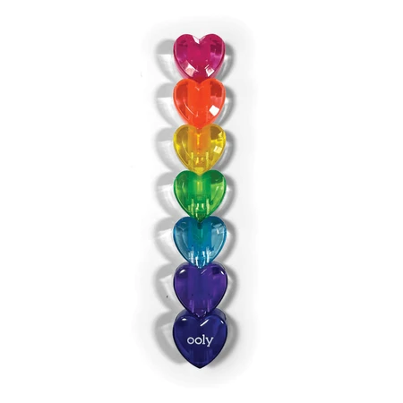 Markere intercalabile Inimioare - set 6 culori neon - Heart