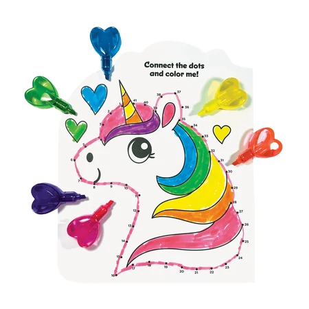 Markere intercalabile Inimioare - set 6 culori neon - Heart