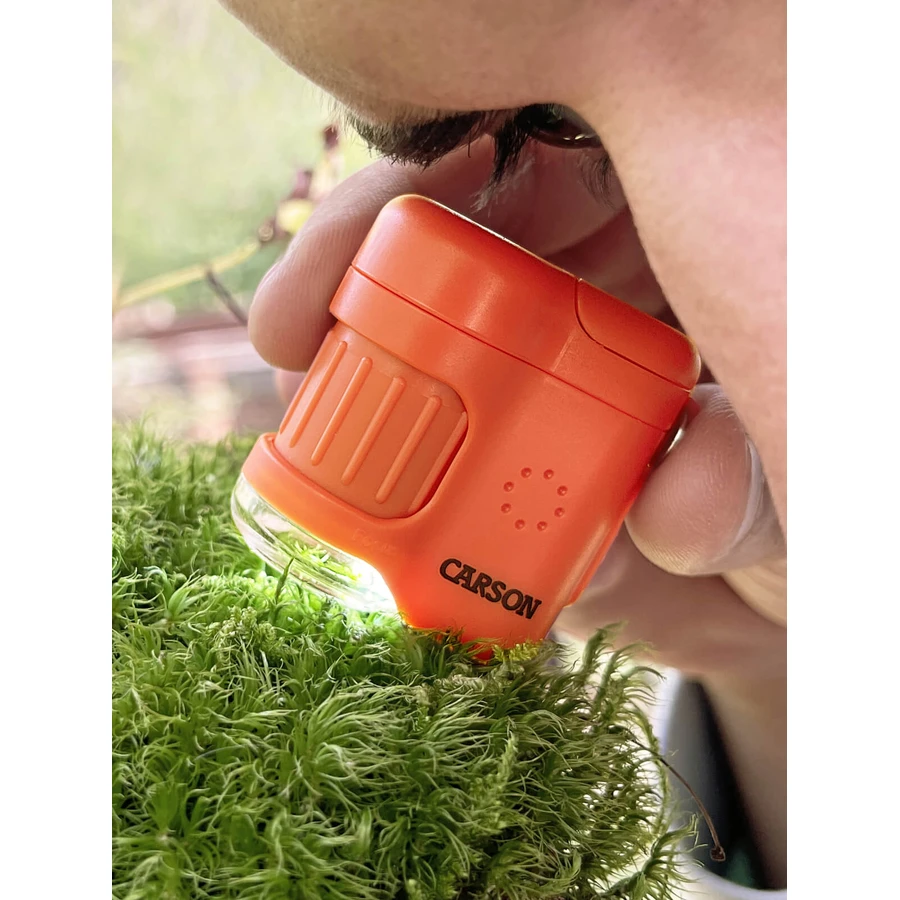 Tragbares Mikroskop mit Schlüsselring, 20fache Vergrößerung, MicroMini, Orange