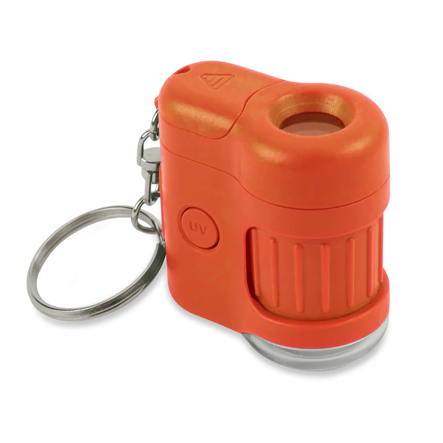 Tragbares Mikroskop mit Schlüsselring, 20fache Vergrößerung, MicroMini, Orange
