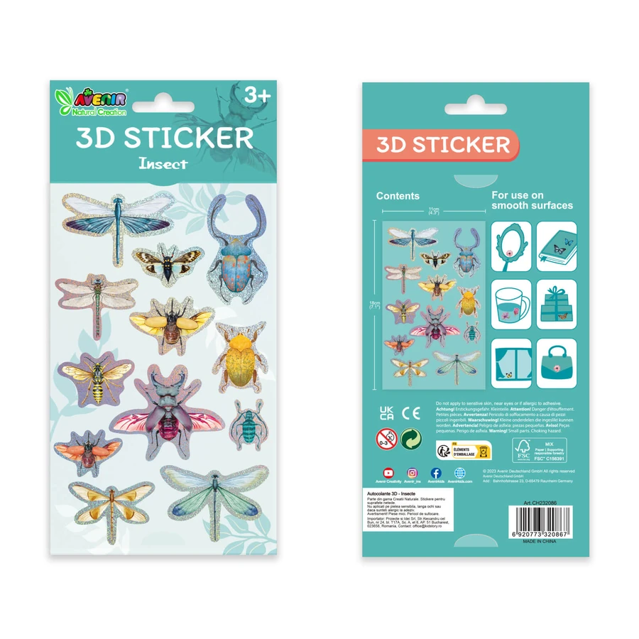 Abtibilduri 3D - Insecte, colectia Creatii Naturale