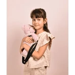 Ursulet din plus - geanta crossbody adorabila, 30 cm, Roz pudra