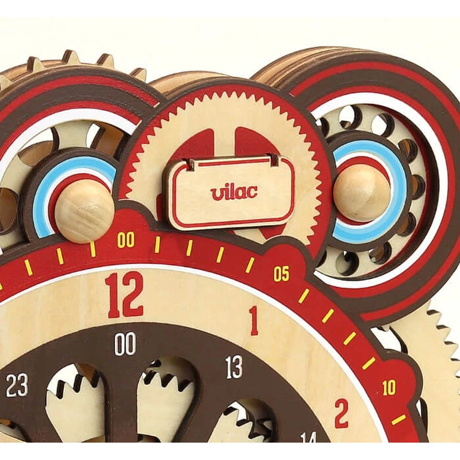 Educational wooden clock for children - Digital display and needle dial - Vilac