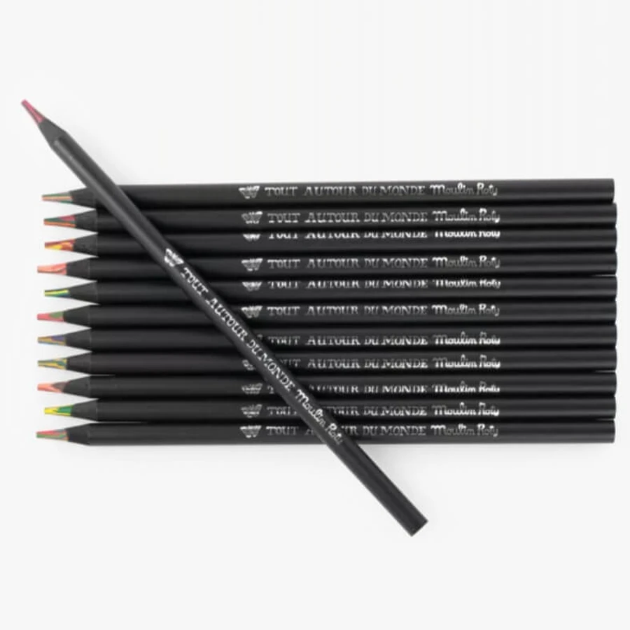 Set di 12 matite colorate multicolori, Moulin Roty