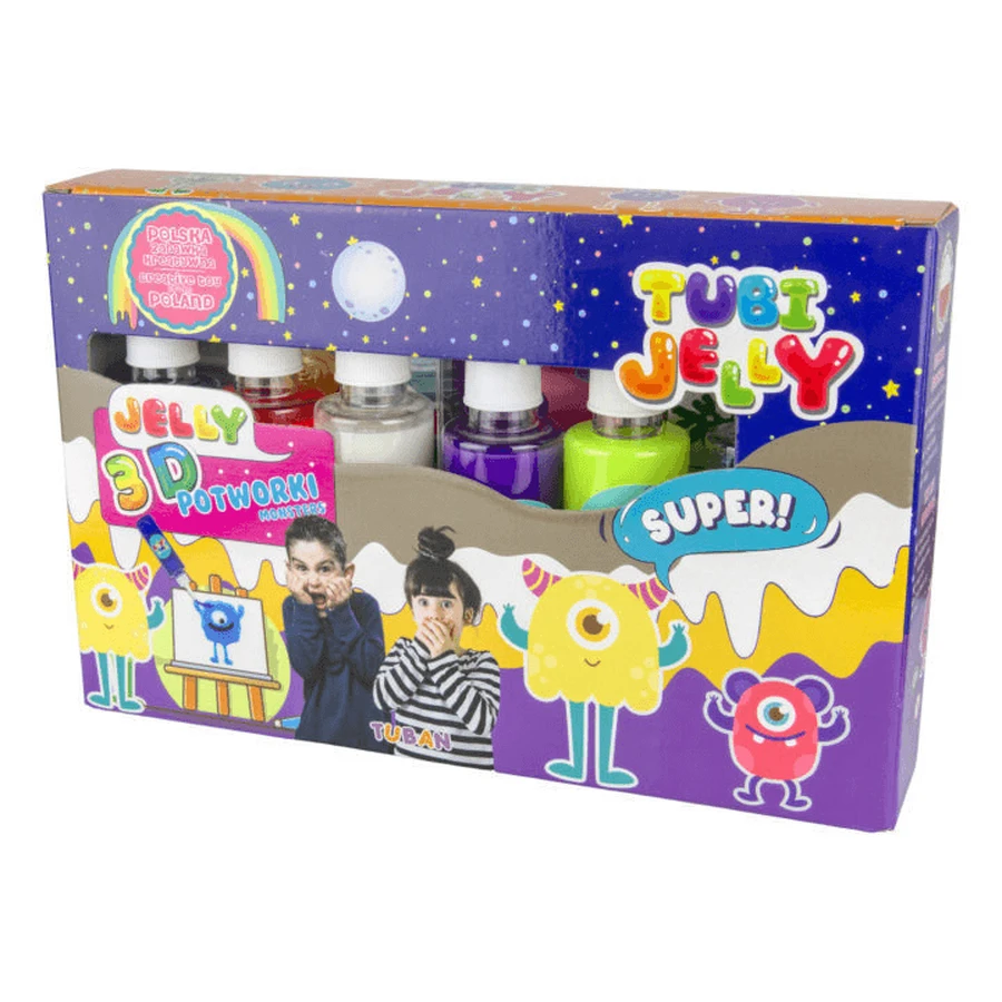 SET TUBI JELLY (gel modelator) cu 6 culori – MONSTRI