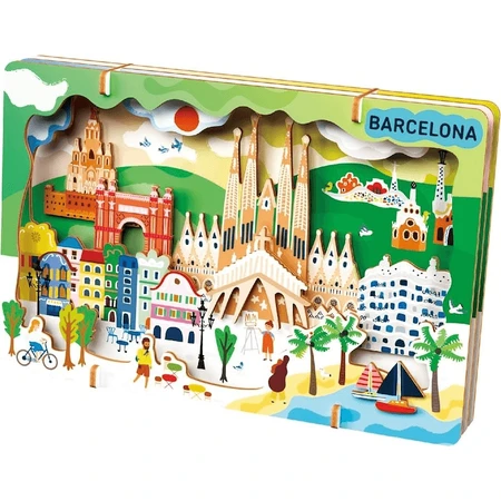 Kit DIY - Créer un paysage urbain 3D en bois - Barcelone