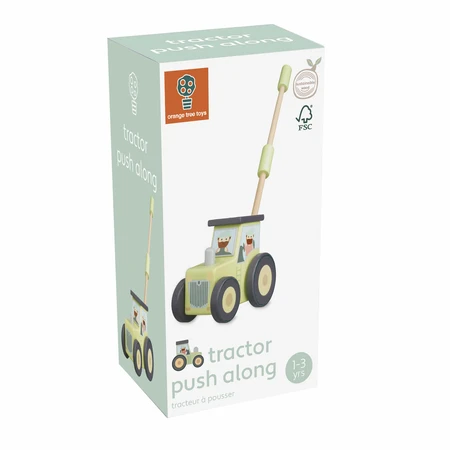 Traktor schiebendes Spielzeug, Orange Tree Toys
