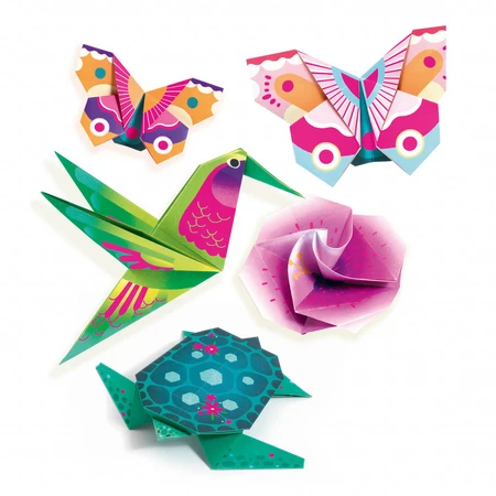 Origami Djeco, exotische dieren en bloemen
