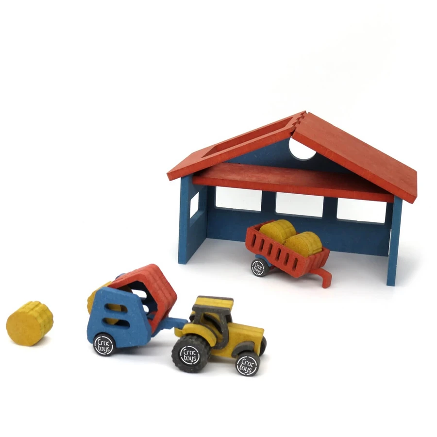 Jeu de construction Ferme avec tracteur Nathan, jouets Croc