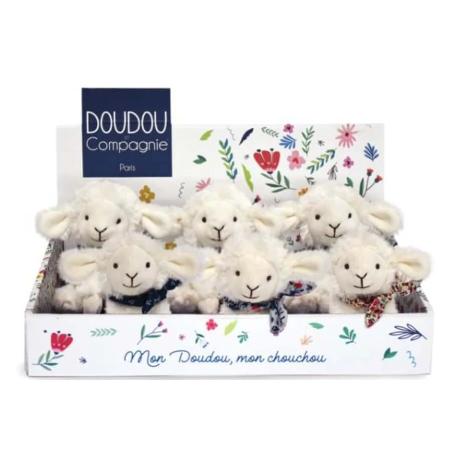 Mielusel Doudoudou® - pluche knuffel, 12 cm, met sjaal