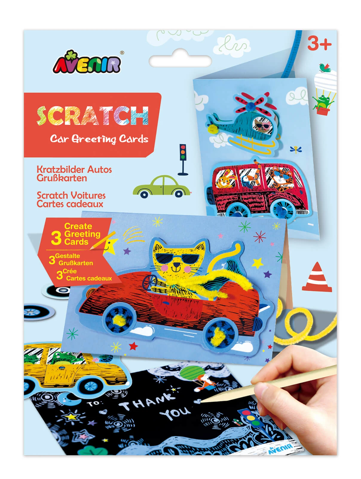 Grußkarten-Rasier- und Kartenherstellungsset - Cars