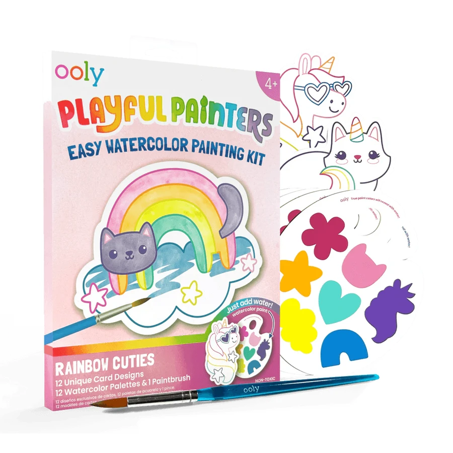Kit acuarelă - Usor de pictat - Curcubeu, Playful Painters