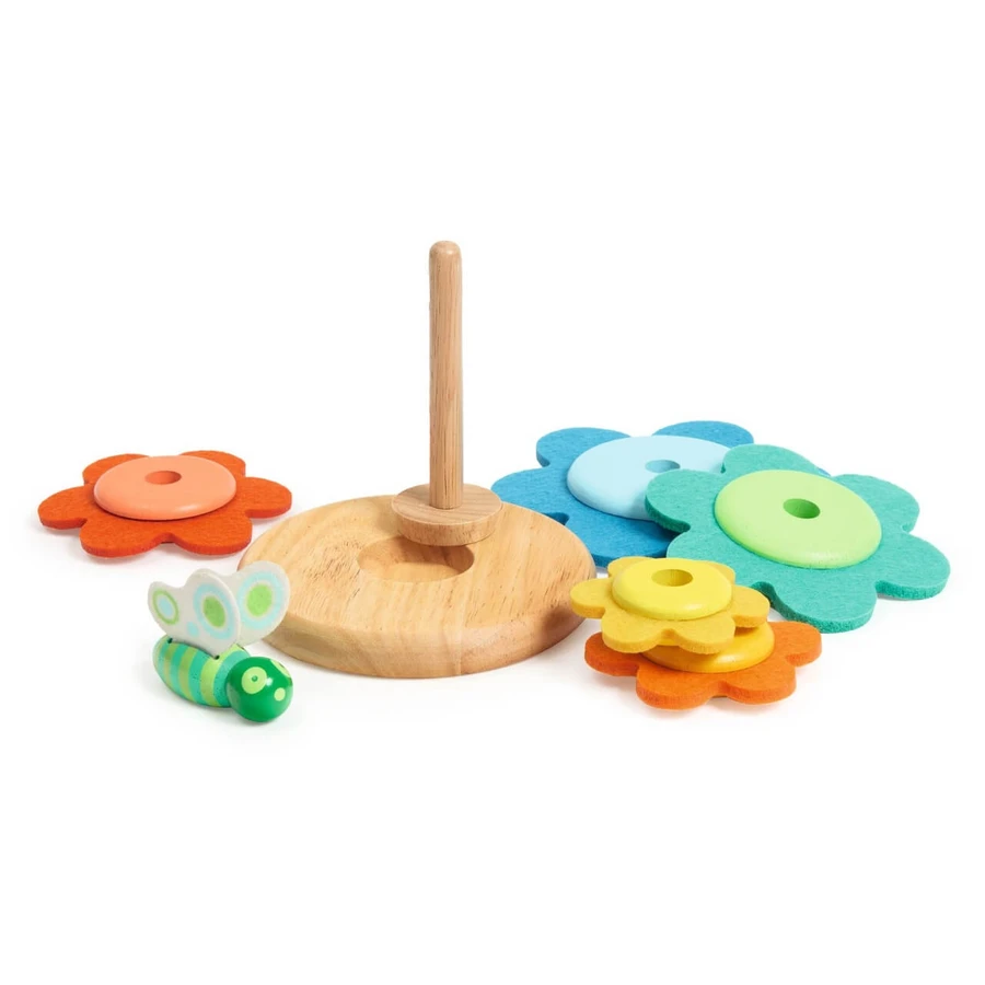 Montessori Toy Tower flowers and butterfly, Djeco