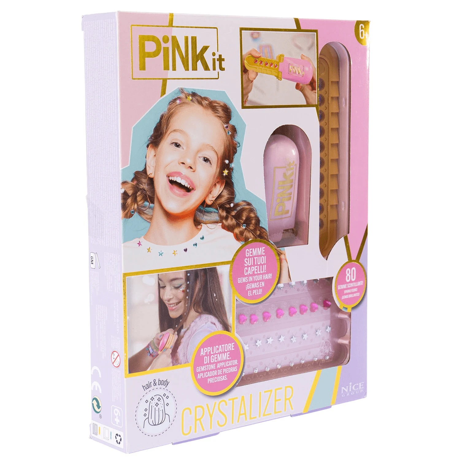 Kreatives Set mit multifunktionalem Kristall- und Dekostein-Applikator - Pink It Crystalizer