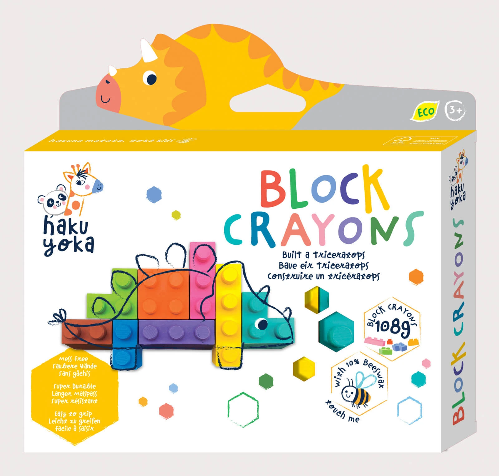 Block Crayons Interlinkable Block Buntstifte - Dinosaurier Triceratops, Haku Yoka