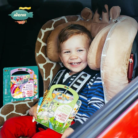 Portable water coloring book, stickers and games - Riding & Flying