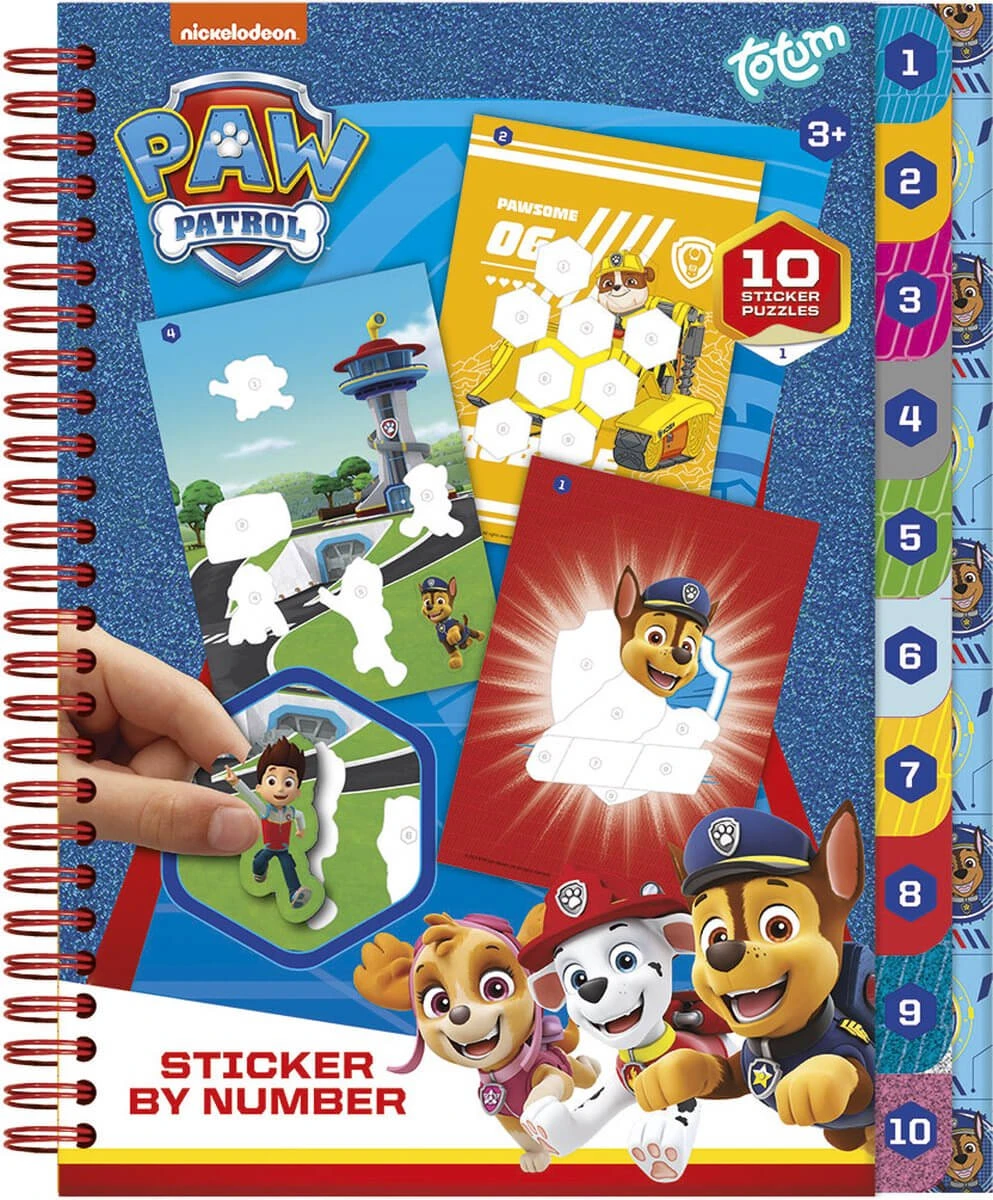 Kreativset mit Aufklebern, Zahlen zum Aufkleben, Paw Patrol
