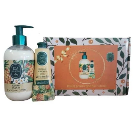 Set Hawaii Pineapple Two Hand- und Körperlotion, 280 ml + Handcreme, 50 ml, Eyup Sabri Tuncer