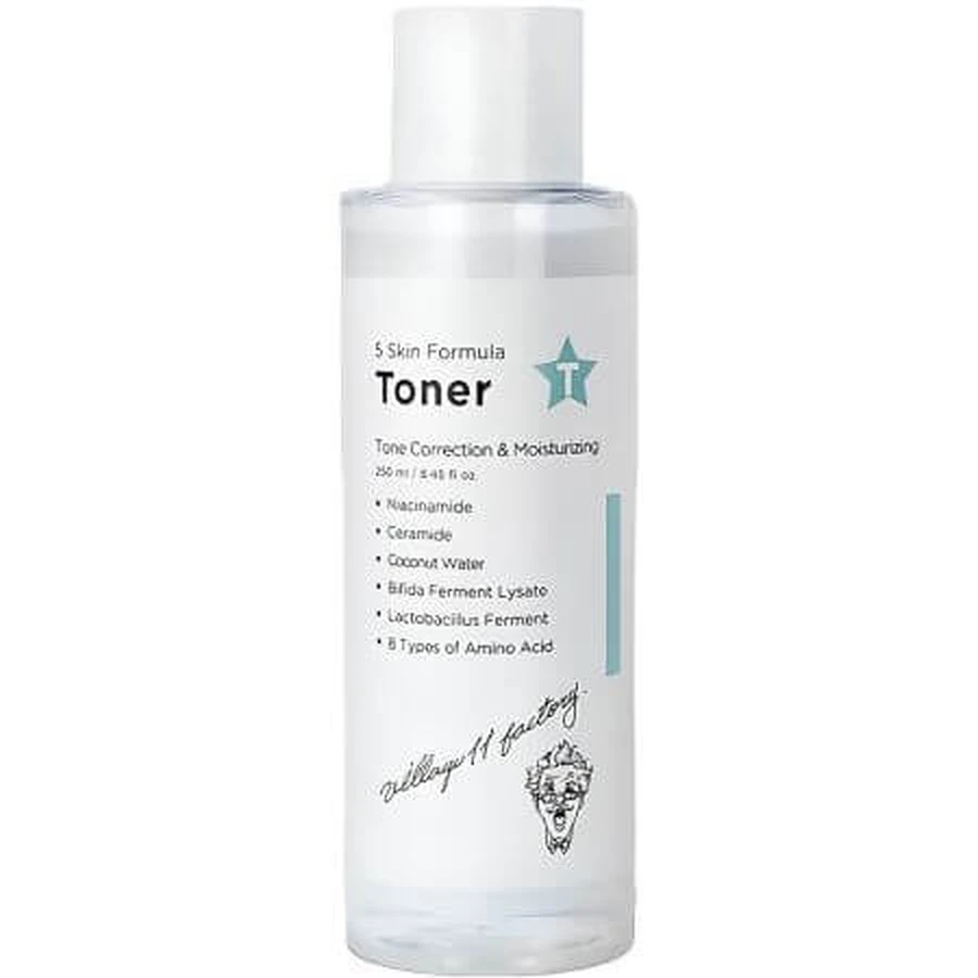 Verhelderende Gezichtstoner 5 Huidformule, 250 ml, Village 11 Factory