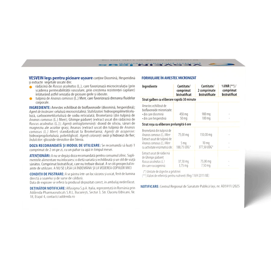 Vesvein Legs, 60 tabletek, Alfasigma: ceny i cechy