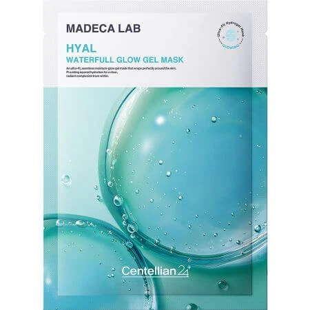 Hydratisierende und aufhellende Hydrogel-Maske, Madeca Lab Hyal Hyal Waterfull Glow, 22 g, Centellian 24