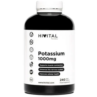 Potasiu, 1000 mg, 240 capsule vegane, Hivital