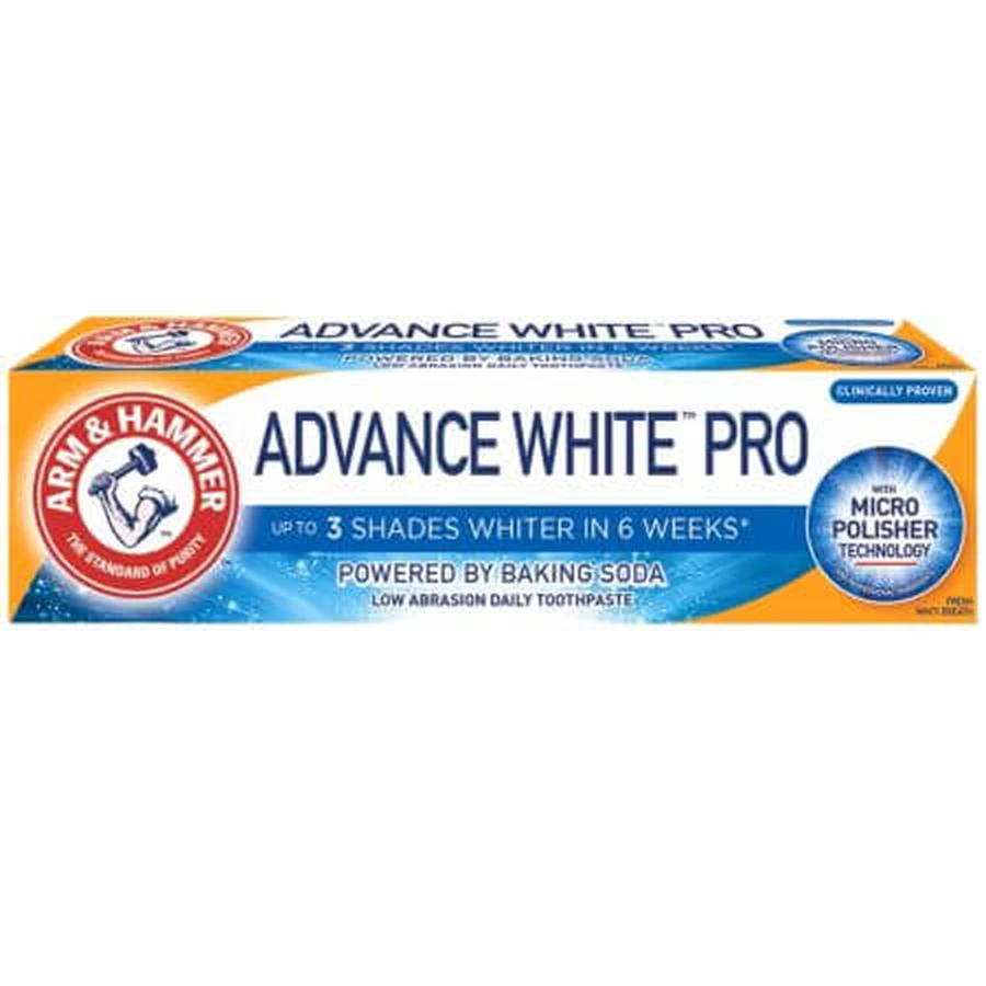 Pasta de dinti cu bicarbonat de sodiu Advance White Pro, 75 ml, Arm & Hammer