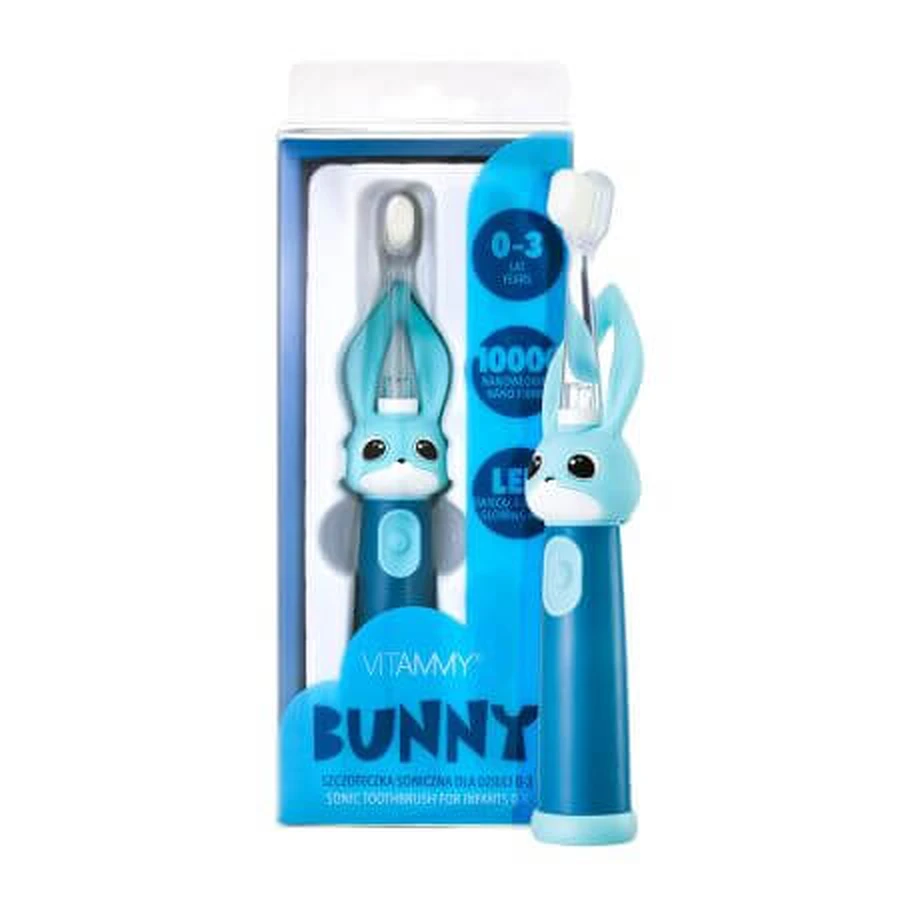 Periuta de dinti electrica albastra pentru copii Bunny, Vitammy