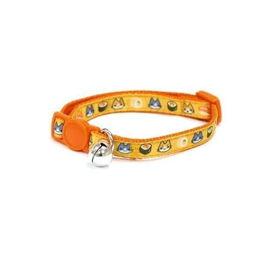 Collar para gatos 10 x 230 - 350 mm Catmania Sushi Amarillo, 1 pieza, Croci