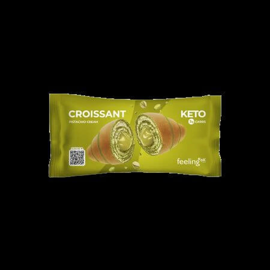 Croissant proteic cu fistic, 50 g, FeelingOK
