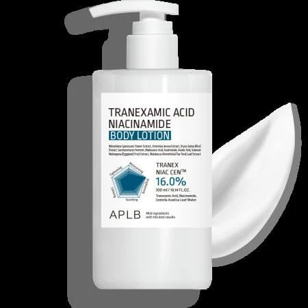 Körperlotion mit Tranexamsäure und Niacinamid, 300 ml, Aplb